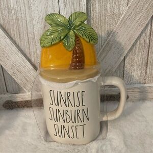 Rae Dunn Sunrise Sunburn Sunset Mug with Topper